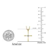 0.06 Carat (ctw) 10K Yellow Gold Round White Diamond Ladies Cross Pendant (Gold Chain Included)