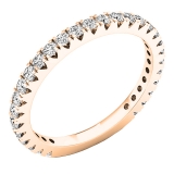 0.45 Carat (ctw) 10K Rose Gold Round Diamond Ladies Stackable Ring Wedding Band 1/2 CT