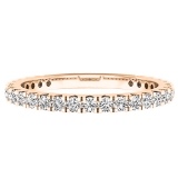 0.45 Carat (ctw) 10K Rose Gold Round Diamond Ladies Stackable Ring Wedding Band 1/2 CT