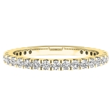 0.45 Carat (ctw) 10K Yellow Gold Round Diamond Ladies Stackable Ring Wedding Band 1/2 CT