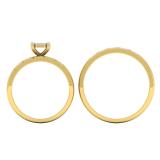 0.15 Carat (ctw) 10K Yellow Gold Round Diamond Men's & Women's Engagement Ring Trio Set