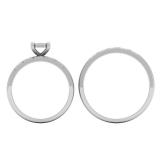 0.15 Carat (ctw) 14K White Gold Round Diamond Men's & Women's Engagement Ring Trio Set