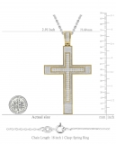 1.45 Carat (ctw) Yellow Plated Sterling Silver Diamond Mens Religious Cross Pendant 1 1/2 CT