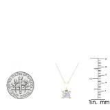 0.40 Carat (ctw) 10K Yellow Gold Princess Diamond Solitaire Pendant (Silver Chain Included)
