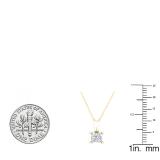 0.40 Carat (ctw) 18K Yellow Gold Princess Diamond Solitaire Pendant (Gold Chain Included)