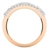 1.00 Carat (ctw) 10K Rose Gold Round & Baguette Diamond Ladies Anniversary Wedding Ring Band 1 CT
