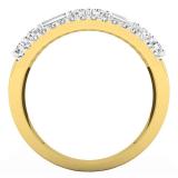 1.00 Carat (ctw) 18K Yellow Gold Round & Baguette Diamond Ladies Anniversary Wedding Ring Band 1 CT