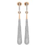 0.45 Carat (ctw) 14K Rose Gold Round Diamond Ladies Vintage Dangling Teardrop Earrings 1/2 CT