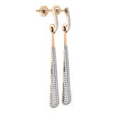0.45 Carat (ctw) 14K Rose Gold Round Diamond Ladies Vintage Dangling Teardrop Earrings 1/2 CT