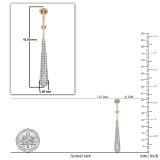 0.45 Carat (ctw) 14K Rose Gold Round Diamond Ladies Vintage Dangling Teardrop Earrings 1/2 CT