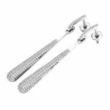 0.45 Carat (ctw) 14K White Gold Round Diamond Ladies Vintage Dangling Teardrop Earrings 1/2 CT