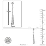 0.45 Carat (ctw) 14K White Gold Round Diamond Ladies Vintage Dangling Teardrop Earrings 1/2 CT