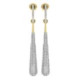 0.45 Carat (ctw) 14K Yellow Gold Round Diamond Ladies Vintage Dangling Teardrop Earrings 1/2 CT