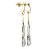 0.45 Carat (ctw) 14K Yellow Gold Round Diamond Ladies Vintage Dangling Teardrop Earrings 1/2 CT