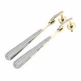 0.45 Carat (ctw) 14K Yellow Gold Round Diamond Ladies Vintage Dangling Teardrop Earrings 1/2 CT