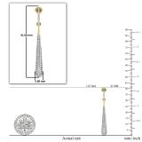 0.45 Carat (ctw) 14K Yellow Gold Round Diamond Ladies Vintage Dangling Teardrop Earrings 1/2 CT