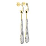 0.45 Carat (ctw) 18K Yellow Gold Round Diamond Ladies Vintage Dangling Teardrop Earrings 1/2 CT