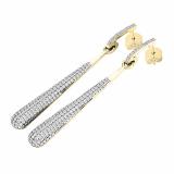 0.45 Carat (ctw) 18K Yellow Gold Round Diamond Ladies Vintage Dangling Teardrop Earrings 1/2 CT