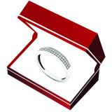 0.10 Carat (ctw) Sterling Silver Round Diamond Ladies Anniversary Wedding Stackable Band 1/10 CT
