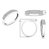 0.10 Carat (ctw) Sterling Silver Round Diamond Ladies Anniversary Wedding Stackable Band 1/10 CT