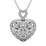0.30 Carat (ctw) Sterling Silver Round Diamond Ladies Heart Pendant 1/3 CT (Silver Chain Included)
