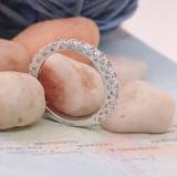 0.90 Carat (ctw) 10K White Gold Round White Diamond Eternity Anniversary Wedding Band