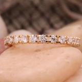 0.90 Carat (ctw) 14K Yellow Gold Round White Diamond Eternity Anniversary Wedding Band
