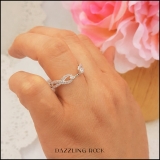 0.24 Carat (ctw) 10K White Gold White Diamond Swirl Anniversary Wedding Band Ring 1/4 CT