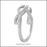 0.24 Carat (ctw) 10K White Gold White Diamond Swirl Anniversary Wedding Band Ring 1/4 CT