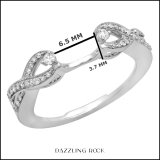 0.24 Carat (ctw) 10K White Gold White Diamond Swirl Anniversary Wedding Band Ring 1/4 CT