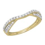 0.35 Carat (ctw) 10K Yellow Gold Diamond Ladies Anniversary Contour Wedding Band 1/3 CT
