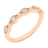 0.10 Carat (ctw) 10K Rose Gold Round White Diamond Ladies Wedding Stackable Band 1/10 CT