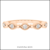 0.10 Carat (ctw) 10K Rose Gold Round White Diamond Ladies Wedding Stackable Band 1/10 CT
