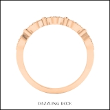 0.10 Carat (ctw) 10K Rose Gold Round White Diamond Ladies Wedding Stackable Band 1/10 CT