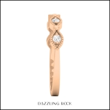 0.10 Carat (ctw) 10K Rose Gold Round White Diamond Ladies Wedding Stackable Band 1/10 CT