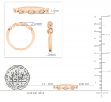 0.10 Carat (ctw) 10K Rose Gold Round White Diamond Ladies Wedding Stackable Band 1/10 CT