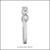 0.10 Carat (ctw) 10K White Gold Round White Diamond Ladies Wedding Stackable Band 1/10 CT