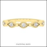 0.10 Carat (ctw) 10K Yellow Gold Round White Diamond Ladies Wedding Stackable Band 1/10 CT