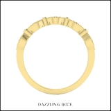 0.10 Carat (ctw) 10K Yellow Gold Round White Diamond Ladies Wedding Stackable Band 1/10 CT