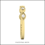 0.10 Carat (ctw) 10K Yellow Gold Round White Diamond Ladies Wedding Stackable Band 1/10 CT