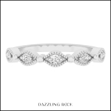 0.10 Carat (ctw) 18K White Gold Round White Diamond Ladies Wedding Stackable Band 1/10 CT