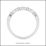 0.10 Carat (ctw) 18K White Gold Round White Diamond Ladies Wedding Stackable Band 1/10 CT