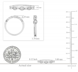 0.10 Carat (ctw) 18K White Gold Round White Diamond Ladies Wedding Stackable Band 1/10 CT