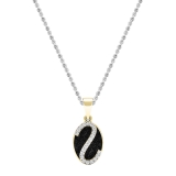 0.30 Carat (ctw) 14K Yellow Gold Round Black & White Diamond Ladies Pendant 1/3 CT