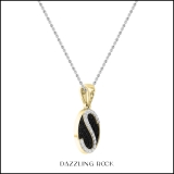 0.30 Carat (ctw) 14K Yellow Gold Round Black & White Diamond Ladies Pendant 1/3 CT