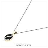 0.30 Carat (ctw) 14K Yellow Gold Round Black & White Diamond Ladies Pendant 1/3 CT