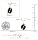 0.30 Carat (ctw) 14K Yellow Gold Round Black & White Diamond Ladies Pendant 1/3 CT