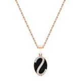 0.30 Carat (ctw) 10K Rose Gold Round Black & White Diamond Ladies Pendant 1/3 CT