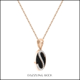 0.30 Carat (ctw) 10K Rose Gold Round Black & White Diamond Ladies Pendant 1/3 CT