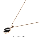 0.30 Carat (ctw) 10K Rose Gold Round Black & White Diamond Ladies Pendant 1/3 CT